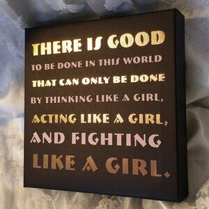 "LIKE A GIRL" Canvas/wood sign